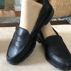 Rockport Black Leather Penny Loafers for Women